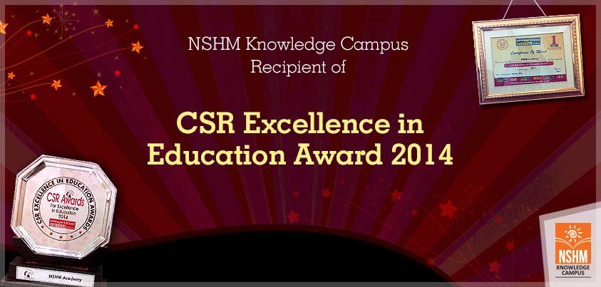 NSHM Received CSR Excellence in Education Award 2014
