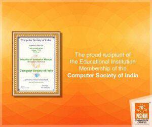 NSHM Durgapur has received Educational Institution Membership of Computer Society of India