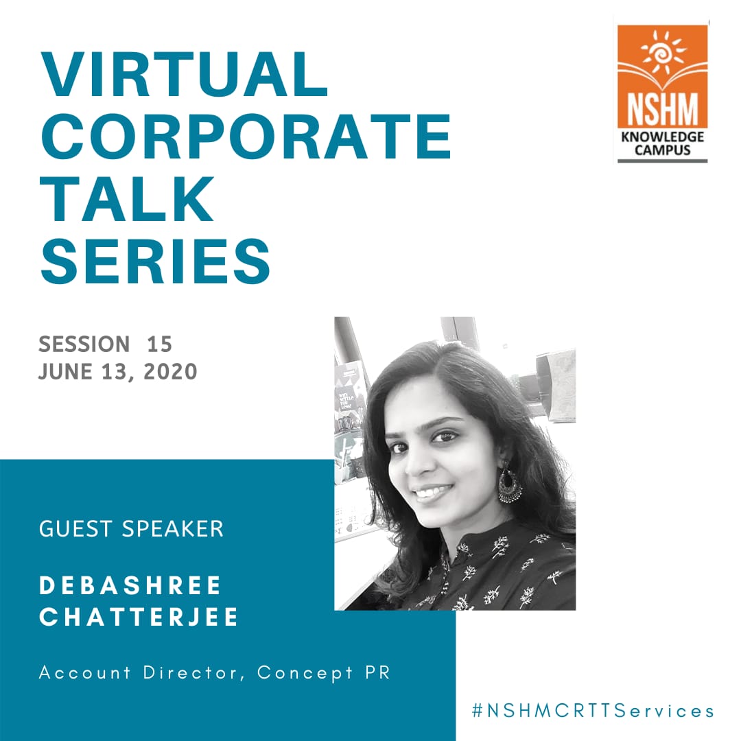 Virtual Corporate Talk Series : Guest Speaker – Debashree Chatterjee