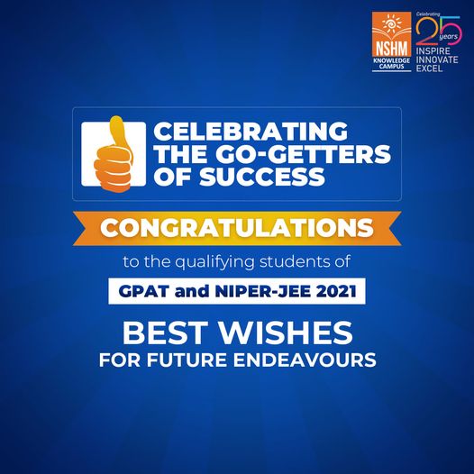 24 NSHM students have successfully qualified for GPAT & NIPER-JEE 2021