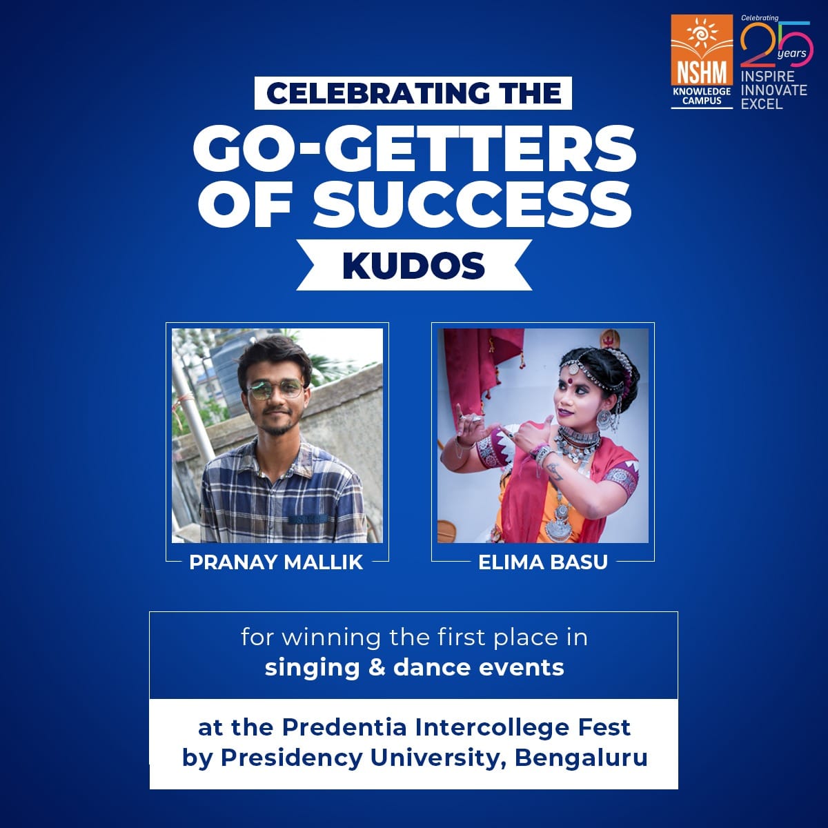 NSHM Students Shine at Predentia Intercollege Fest, Winning Top Honors