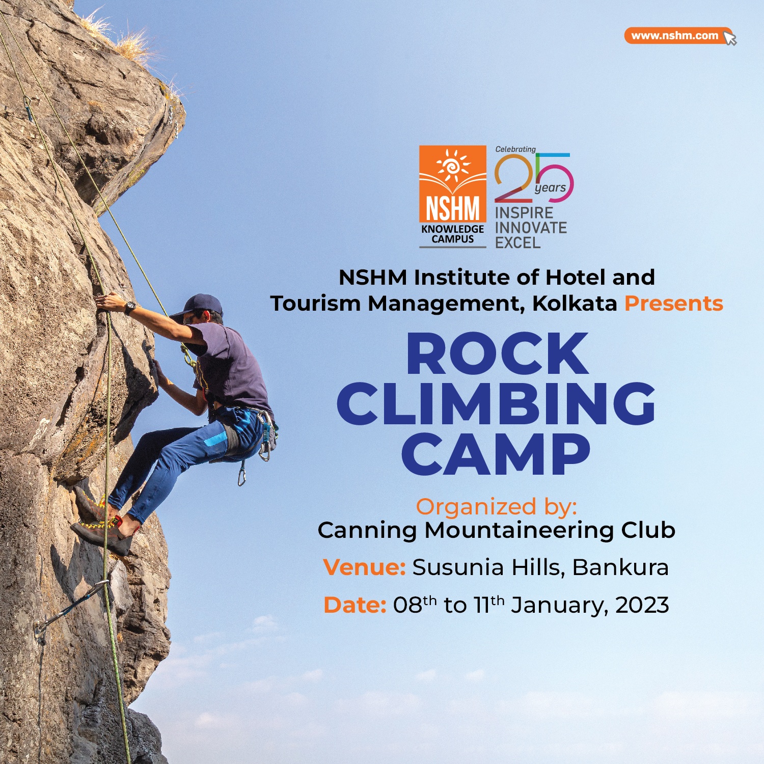 Rock Climbing Camp by NSHM Institute of Hotel and Tourism Management, Kolkata
