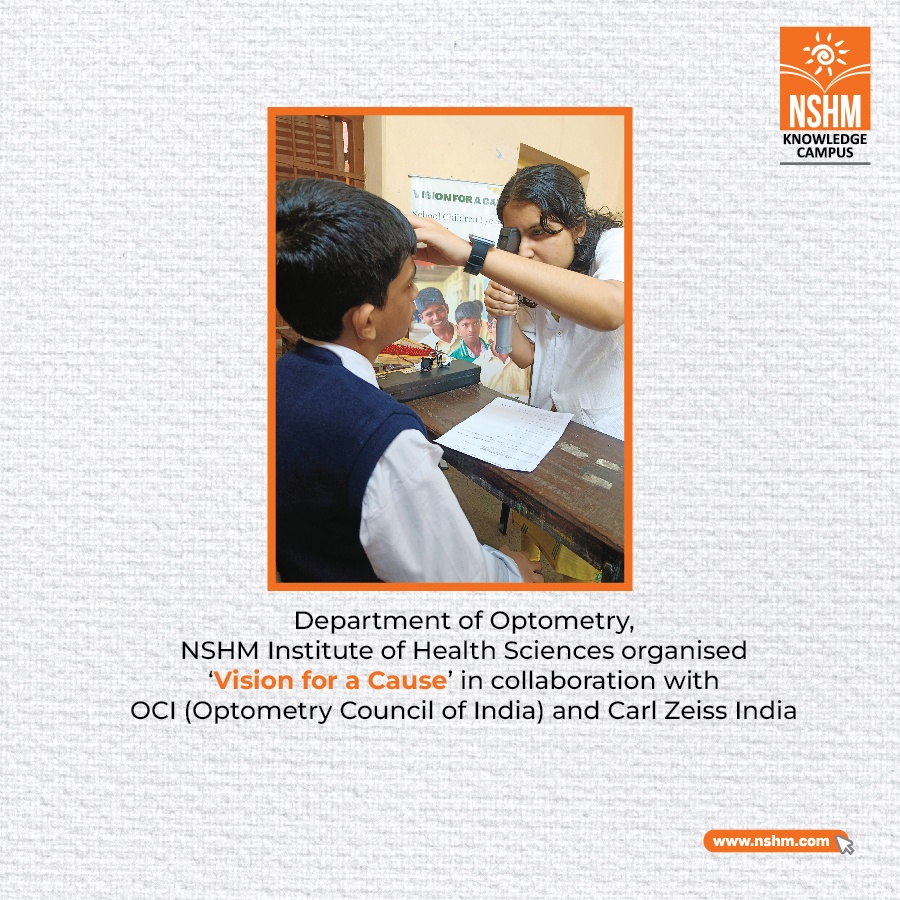 NSHM Institute of Health Science, Optometry department organised “Vision For  A Cause”