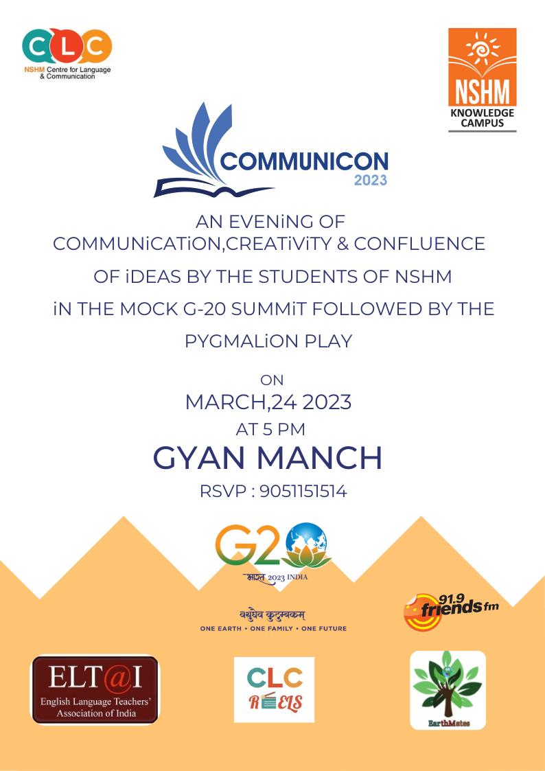 Commicon 23 organized by NSHM Centre for Language & Communication