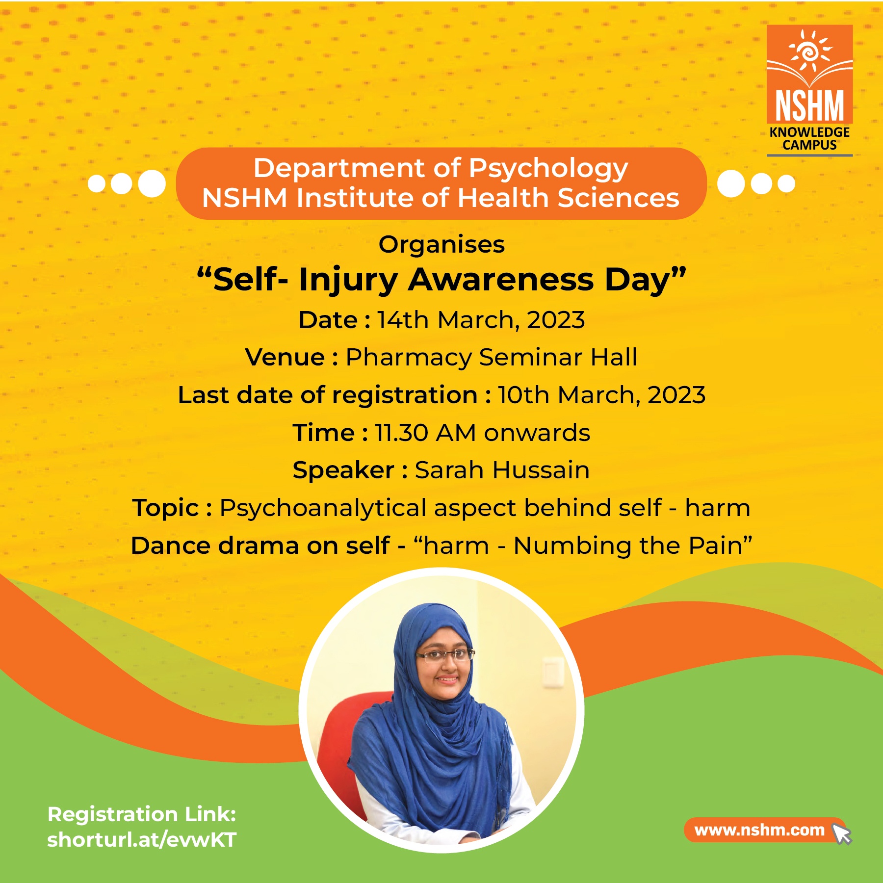 Self Injury Awareness Day was organized by department of Psychology