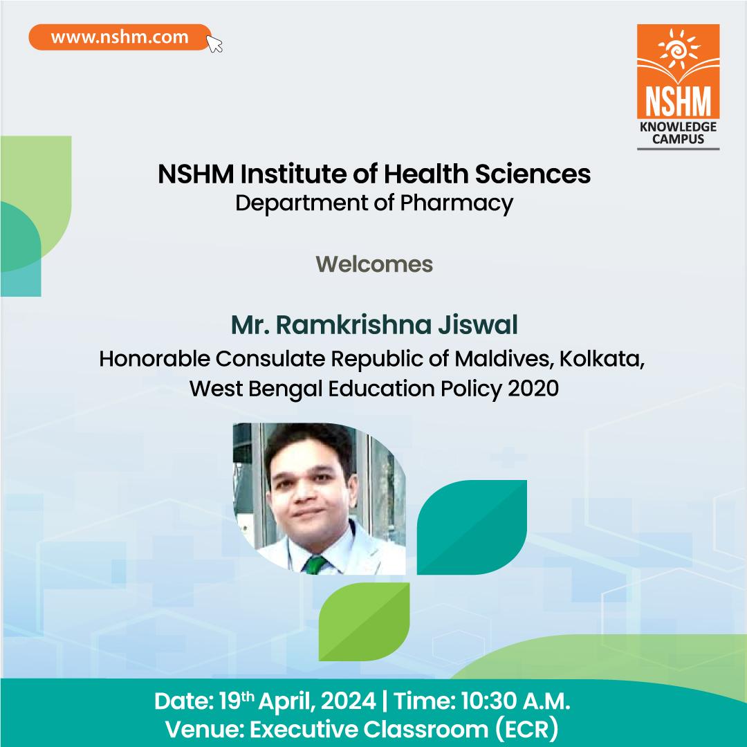 NIHS, Department of Pharmacy welcomes Mr. Ramkrishna Jiswal